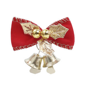 【On Sale】4Pcs Christmas Tree Bow Pendant with Bell Christmas Tree Decoration Xmas Ornaments