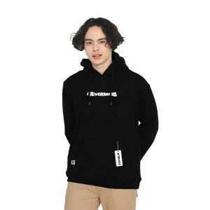 Hoodie Pria Oversize Keren Sablon Nevermind Reflective Menyala Lengan Panjang Bahan Fleece Tebal Premium