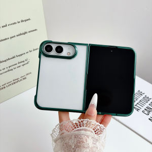 Case For iPhone Duo Fold Case Fashion Transparent Electroplating frame Protective Back Cover For iPhone Fold Phone Shell Funda