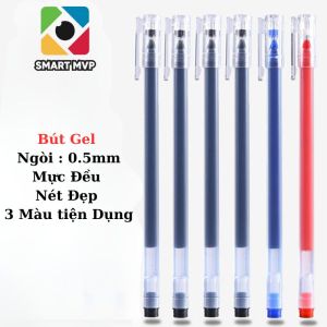 Bút Mực Gel Thân Trong Suốt 3 Màu - Bút Mực Gel ngòi 0.5mm