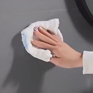 SCCS~MultiFuction Punch-free Soap Box Organizer Double-Grid Soap Holder Wall Mounted With Cover Lip