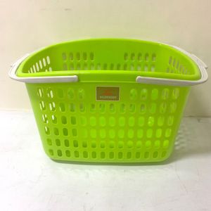 Market Bag/Pastel Color Laundry Basket/Clothes Storage Basket/Plastic Grocery Basket/ Multipurpose Hand Carry Basket/Picnic Hand Bag