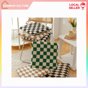 【Rainbow Culture】 Checkered Memory Foam Seat Cushion / Removable Washable Non-Slip Chair Pad for Office Dorm and