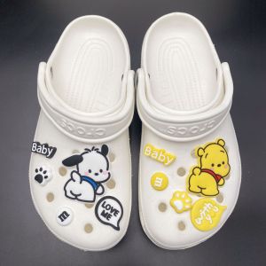 Crocs Charms Shoes Accessories Decoration Soft Adhesive Cartoon Cute Bear DIY Detachable Shoe Buckle Set for Crocs