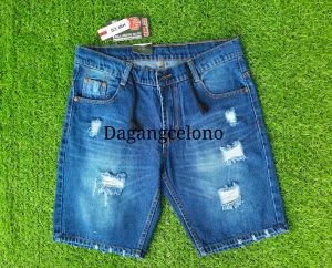Celana jeans standar panjang jumbo pria basic gombrong reguler cowok dewasa bigsize Denim