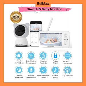 Wireless Baby Monitor 5 inch HD1080p with APP phone wifi wireless recording playback video Lullabies camera audio