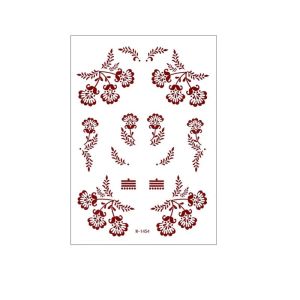 EO4MD Red Mehndi Stickers Henna Tattoo Stickers Legs Arm Lace Fake Tattoo Red Henna Tattoo Decals Creative Wedding Tool Temporary Tattoo Women/Lady