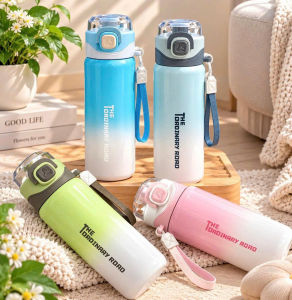 Bình Nước Phun Sương Dùng Cá Nhân Hằng Ngày | Vòi Xịt Dưới Nắp Trong Suốt Nút Bấm Trước Dây Đeo