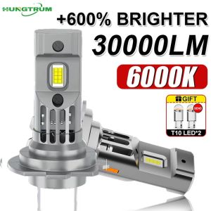 2026 2Pcs 300W Turbo H7 LED CANBUS LightHead Lamp 1:1 Size Wireless H7 Car LED Headlight Bulbs Error Free with Fan 6000K White