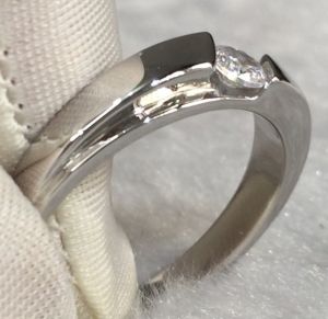 Ready Cincin Berlian Moisanit /zircon 2-3gram 9K Gold (White) plated Silver & Titanium Silver BEA20