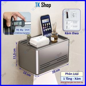 Hộp đựng giấy vệ sinh kín dán tường chất liệu nhôm cao cấp chống thấm nước - 633