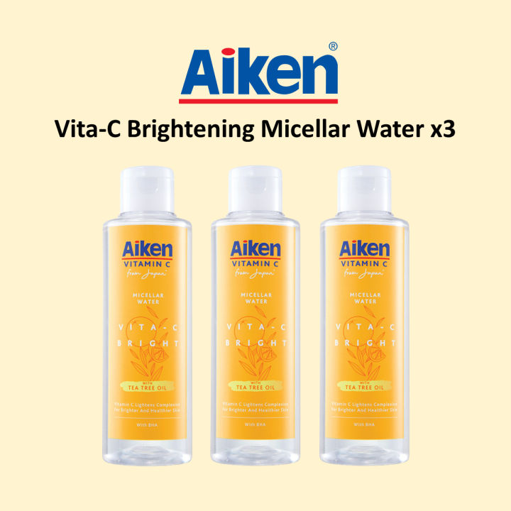 AIKEN VitaC Brightening Micellar Water 150ml x3 Makeup Remover Non