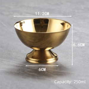 RISEDOT Retro Style Ice Cream Cup Stainless Steel High Base Dessert Cup Dessert Container High Foot Salad Goblet Kitchen Tableware