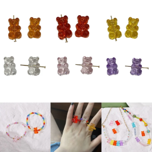Set of 10 DIY Supplies Bear Pendants Bear Making Part Acrylic Material for DIY Bracelet Bangle Necklaces