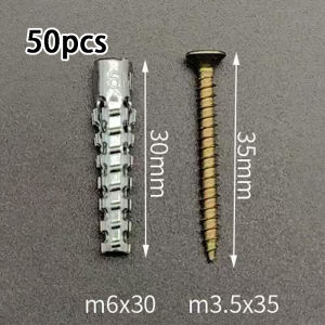 50set Metal Serrated Expansion Tube Self Tapping Screw For Wall Mounting M6/M8 Type Metal Expansion