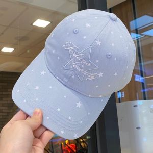 JUTBONG Soft Top Star Dot Baseball Cap Face Slimming 55cm to 59cm Head Circumference Cotton Peaked Cap Fashion Adjustable Casual Couple Hat For Women