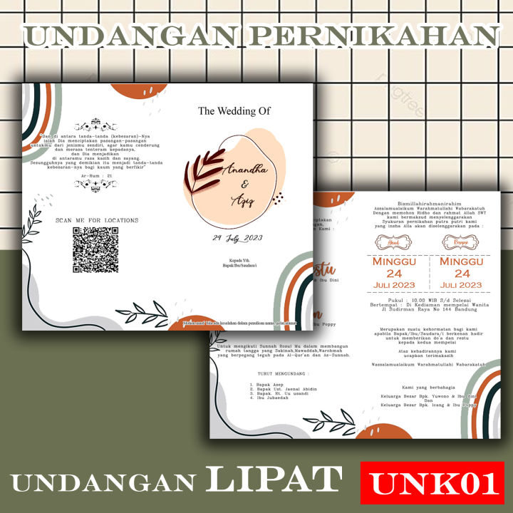 Undangan pernikahan ( 20 Lembar ) Kode UNK Undangan Nikah Murah