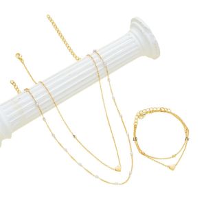 Necklace Double Layer Jewelry Set Soft Fine Beads Demand Lightweight Layering Adults Soft and Graceful