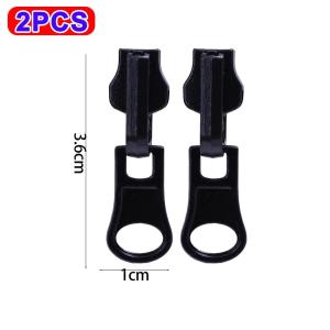 2-10PCS Double Sided Rotating Rail Zippers Jacket Dress Bag Luggage Metal Zipper Heads Repair Kit Black Pull Replacement Zipper