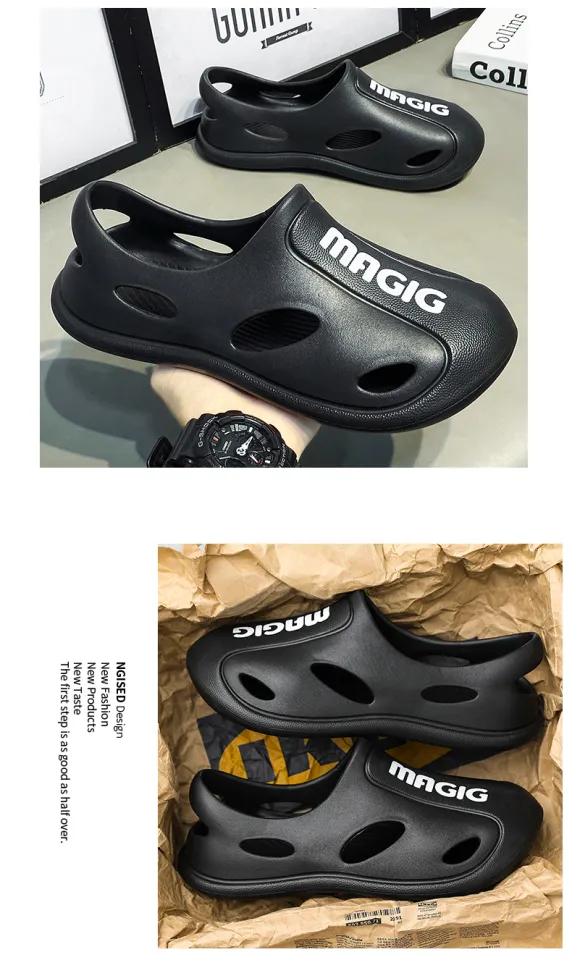 Plus Size 40-45 Summer Fashion Rubber Sandals for Men Jelly Shoes