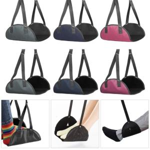 Multi Purpose Hanging Foot Rest For Travel Office Use Portable Foldable Design Breathable Netting Quick Installation