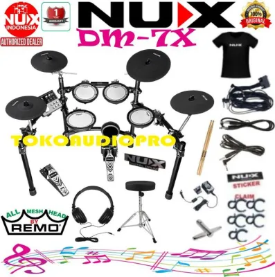 Nux DM7X Digital Drum Elektrik with All Mesh Head Remo Dm-7x Paket Drum