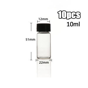 10PCS/SET Lab Clear Glass Bottle Reagent Sample Vial