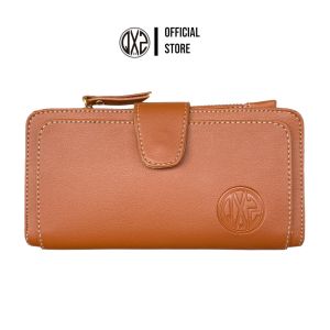 QXZ94 Dompet Wanita Kulit Sintetis Original Slot Kartu Panjang Besar Premium Lipat Polos Coklat