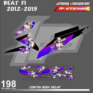 BEAT FI 2012 - 2015 (COD) STIKER STRIPING MOTOR HONDA BEAT FI 2012 - 2015 - STIKER LIST SIMPLE WARNA VARIASI DESAIN RACING IP PROJECT HOLOGRAM DAN TRANSPARAN BISA COD IP.KODE-198