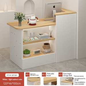 Premium Shop Front Desk Reception Table Office Counter Simple Cashier Desk Clinic Spa Furniture Factory Price Wooden