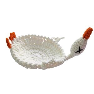 GOUPO Soft Knitted Crochet Animal Coaster Non-slip Base Handmade Crochet Craft Cute Cartoon Cup Mat Fun Knitted Animal Shape Design Knitted Drink Coaster Home Kitchen Table Decor