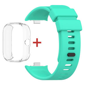 สายรัดแบบสปอร์ต + เคสป้องกันสำหรับ Redmi Watch 6/5/4-ชุดแถบซิลิโคนกันเหงื่อ & ชุดเคสกันกระแทกป้องกันการกระแทก (อุปกรณ์ป้องกันจอ HD)