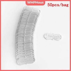 WHPHous 50Pcs PU Leather Tags Handmade With Love Labels Sewing Craft DIY Knittin Tags