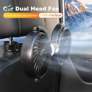 Dual Head Car Rear Headrest Fan 360  Rotatable USB Brushless Automotive Fan Car Neck Cooler Fan for Car Home Accessories [Ueb Flagship Store]