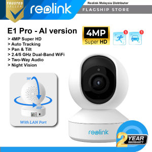 Reolink E1 Pro V2 AI 4MP Wireless PT Smart Home Camera CCTV IP 4MP 4 MP Super HD Pan & Tilt Security Camera (Black / White)