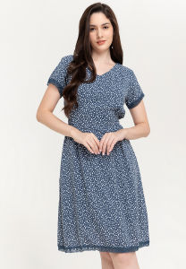 Krizia Printed Tie Back Midi Dress