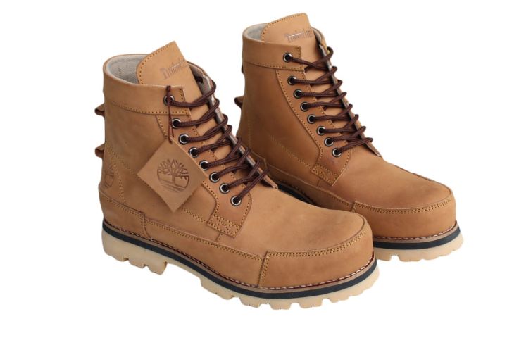 SEPATU PRIA ZIMZAM TIMBERLAND PRO WARNA CREAM BOOTS SAFETY KULIT