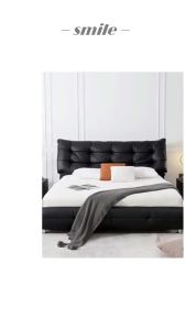 Master bedroom home feather upholstered bed light luxury floor bed double bed comfortable simple