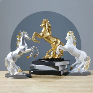 SIRENXI Hiện đại Đồ trang trí ngựa Thủ công mỹ nghệ Nghệ thuật Tượng ngựa Tượng nhỏ Tối giản Tượng điêu khắc động vật Tủ Tivi