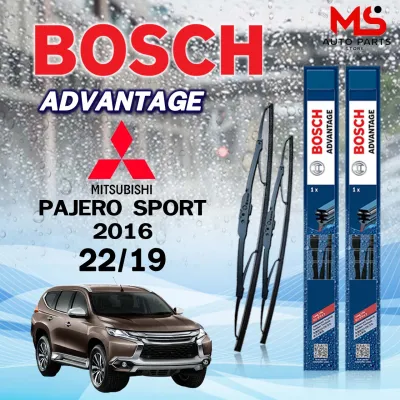BOSCH ใบปัดน้ำฝน แบบก้านเหล็ก แบบคู่ ขนาด 22/19 MITSUBISHI PAJERO SPORT รุ่น Advantage