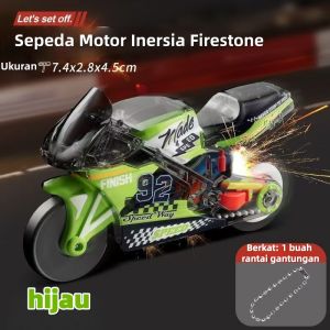 Mini Motor Inersia 7cm Bisa Mengeluarkan Percikan Mainan Motor Gesek Bonus Gantungan Kunci
