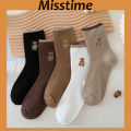 Bear Mid Socks Fashion Cotton Socks For  Women men Flexi Calf Socks  Solid Color Sport Socks. 