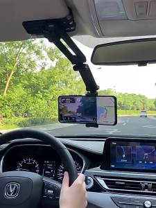 AE Car-mounted mobile phone navigation holder sun visor clip snap-on dashcam gravity fixator multifunctional shooting stand