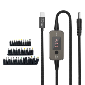 PD100W Type C To DC5.5x2.5mm Power Cable 34 Connectors Tips Adjustable Output For Office Travel Home Electronics