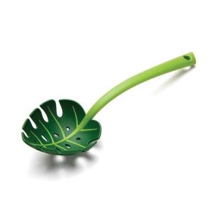 NEXTYOO Creative Soup Colander Spoon Plastic Heat Resistant Food Strainer Scoop Food Grade Multifunctional Monstera Leaf Strainer Kitchen Use