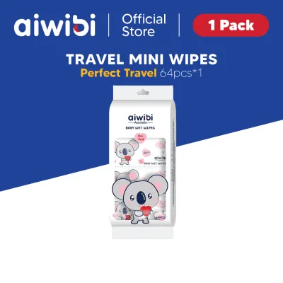 Aiwibi Baby Travel Mini Water Wipes (64s x 1Pack)
