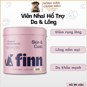 Finn - Skin & Coat - Viên Nhai Cải Thiện Da và Lông cho Chó Giảm Rụng Lông Kiểm Soát Da Khô Ngứa