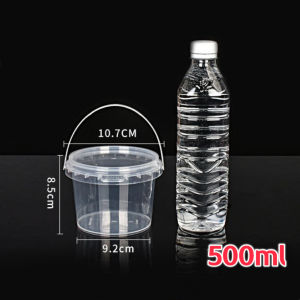 Secure Flip-Top Stackable Container Set 500ml - Portable Plastic Storage Pails with Handles for Tea Snacks and Travel