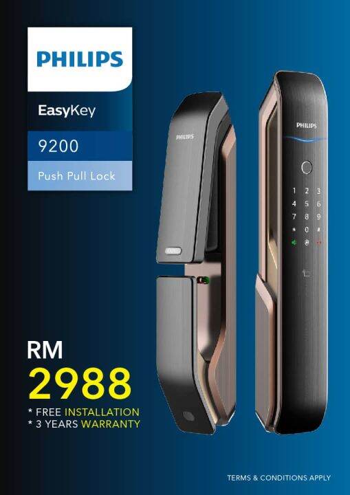 Philips EasyKey 9200 Push Pull Lock | Lazada