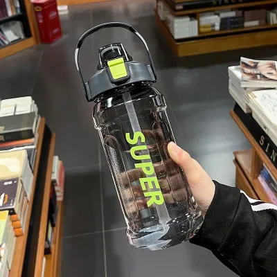 Ready Stock- 2L Large Capacity Sport Water Bottle Large with handle Portable Plastic Outdoor -BT-SUPER-69